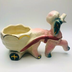 Vintage poodle ceramic planter